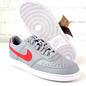 Nike Court Vision Low Next Nature Gray / Red DH2987 004 Mens 11.5